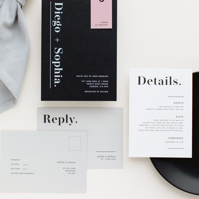 Bold Note wedding stationery collection overview