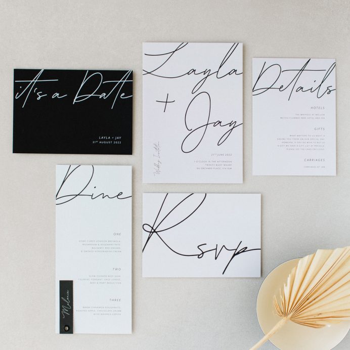 Libre Firma Wedding stationery collection overview