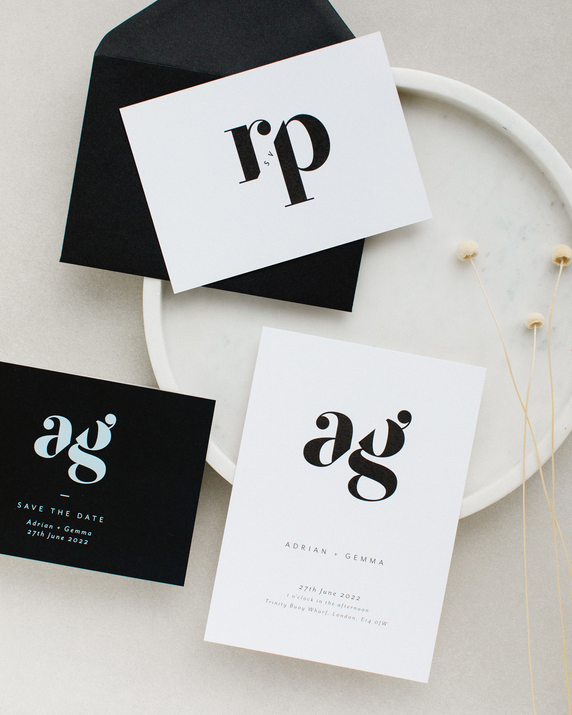 Mono Due wedding stationery collection overview