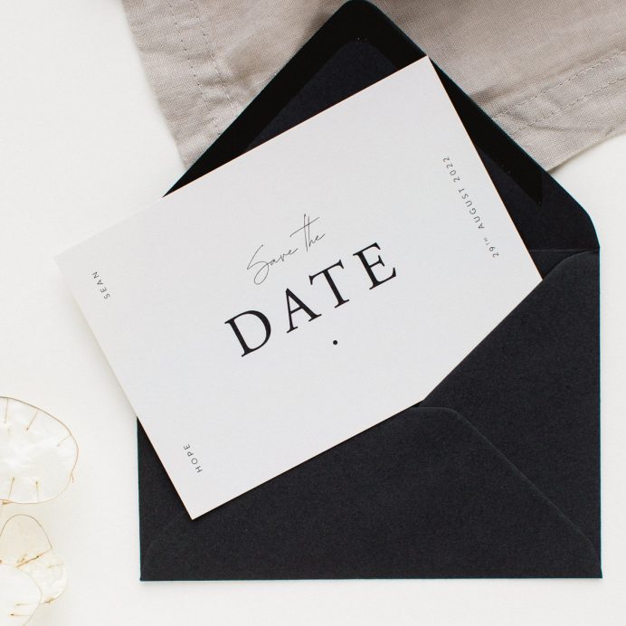 Timeless wedding save the date
