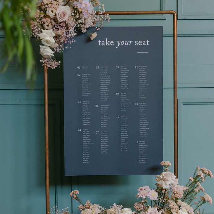 Green wedding table plan