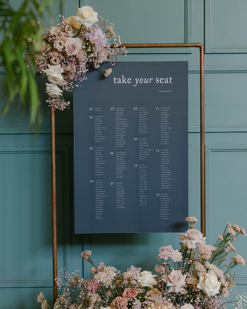 Green wedding table plan
