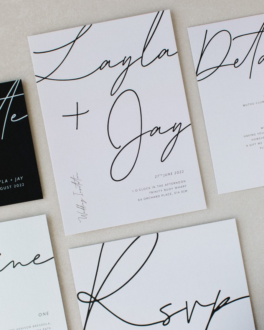 Libre Firma Wedding stationery overview