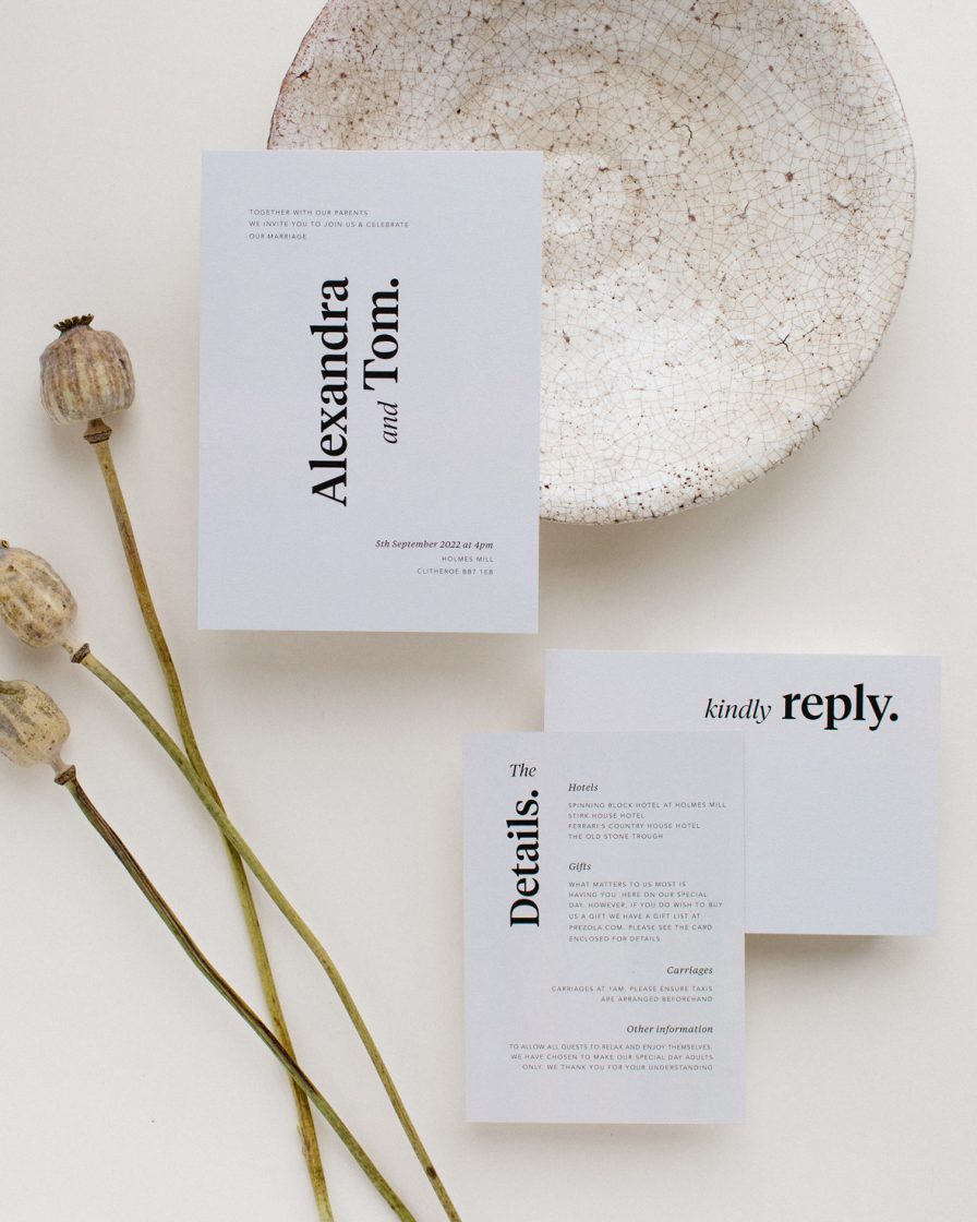 Duly noted wedding invitation sample pack