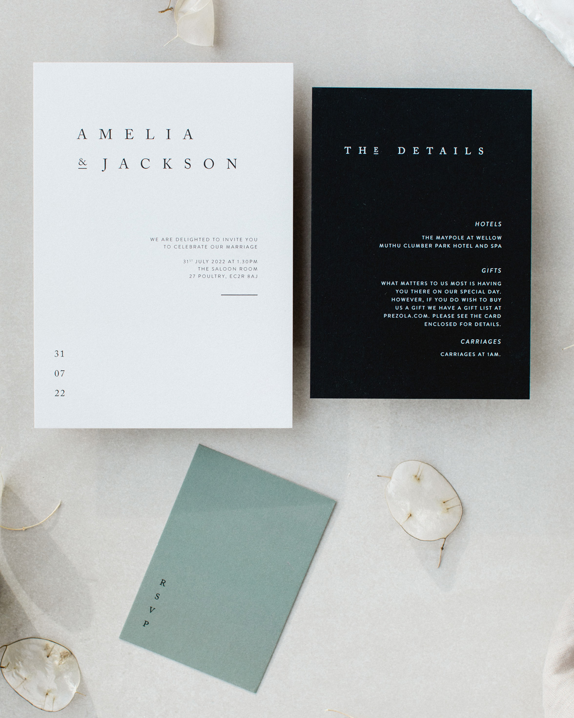 Elegant Type wedding invitation sample pack