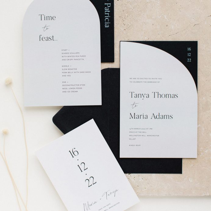 Half Arch wedding stationery collection overview