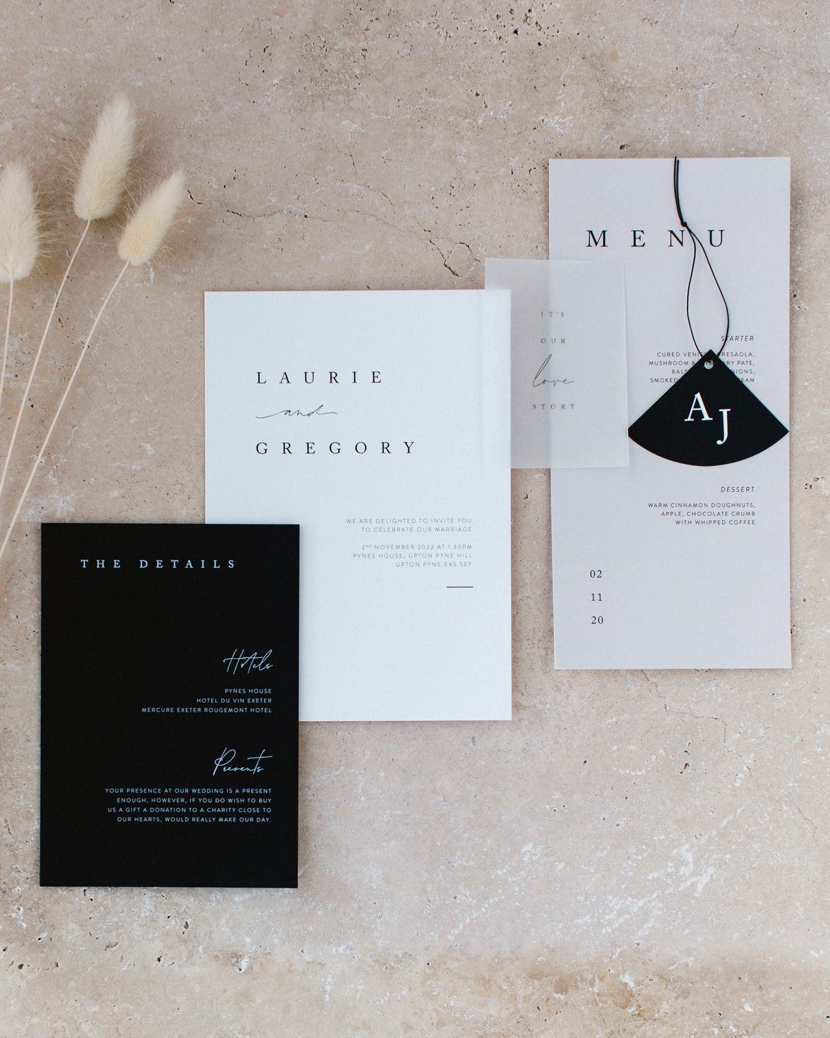 Love story Wedding stationery collection overview