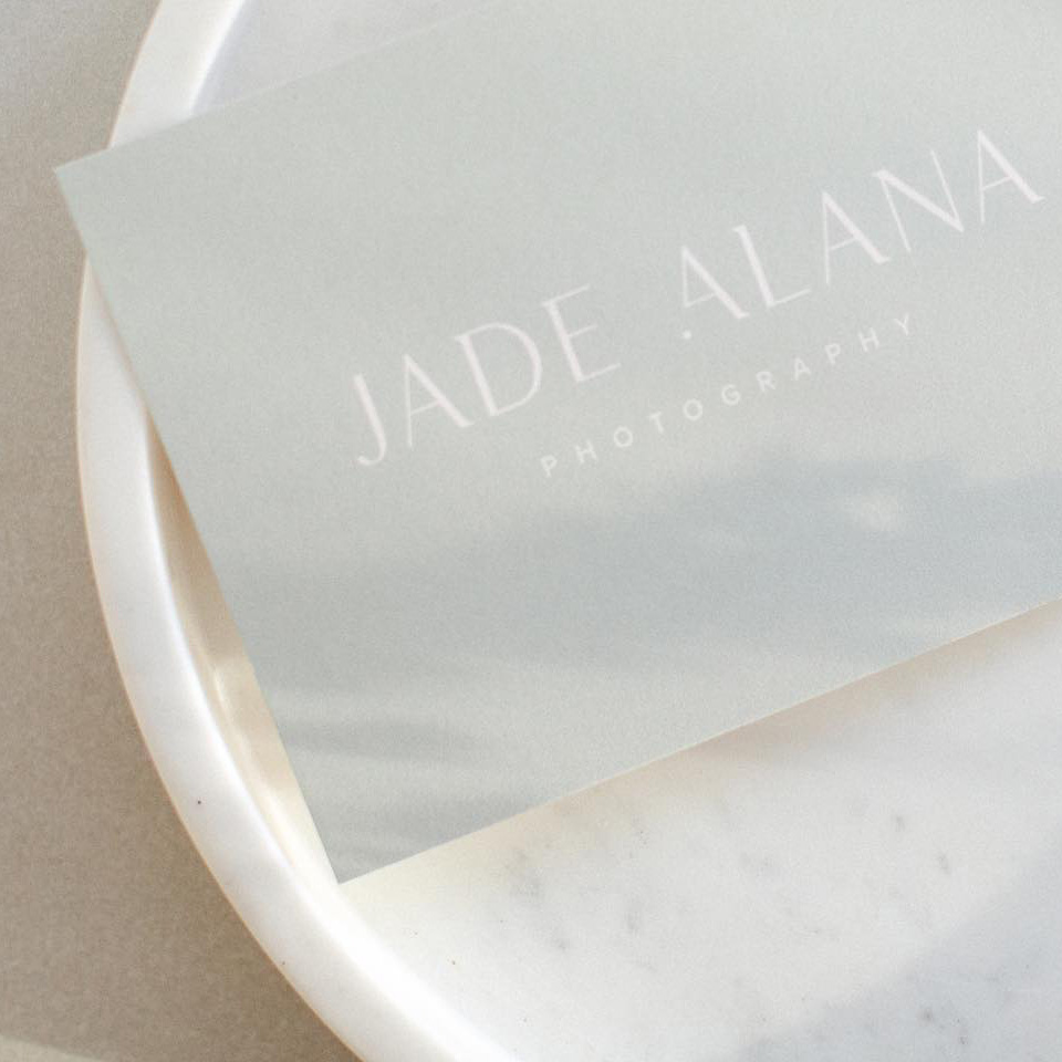 Jade Alana photography Branding card